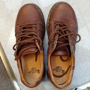 doc martens brown lace-up leather shoes